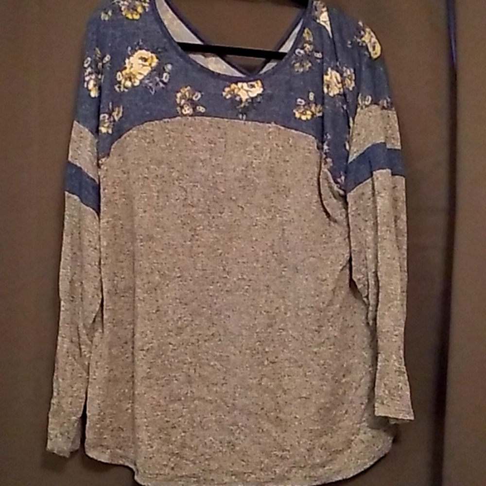 Maurices blue and gray floral football 24/7 shirt maurices size 2